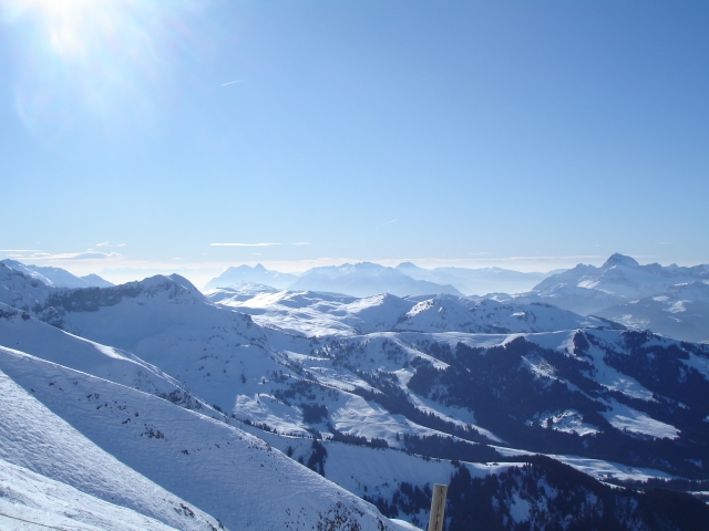 Vue sur le haut de la station des Contamines Montjoie
