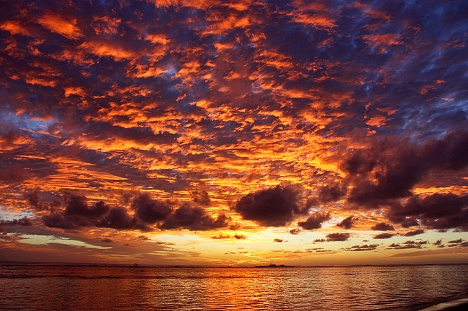 End of the day on a pacific island