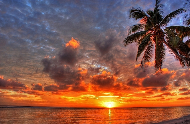 Sunset over rarotonga