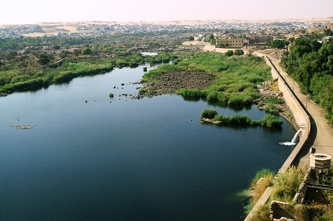 Egypte, Assouan, le Nil en aval du 2e barrage